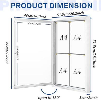 SWANCROWN Enclosed Bulletin Board Grey Felt Displays Boards Weather Resistant - Image 2