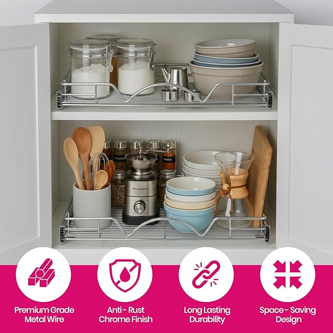 HOLD N' STORAGE Pull Out Cabinet Organizer, Heavy Duty-w/Lifetime Limited - Image 5