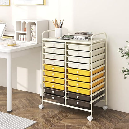 Happygrill 20-Drawer Organizer Cart Tools, Mobile Utility Storage Cart - Image 2