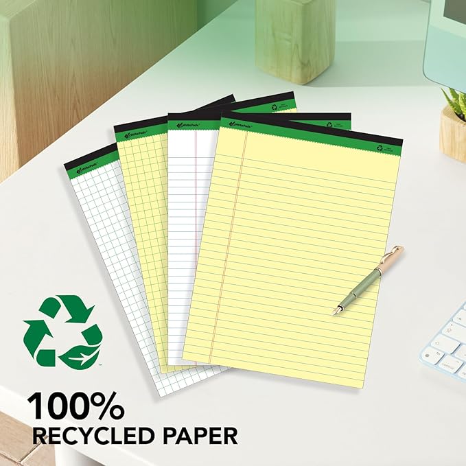 KAISA White Legal Pads Writing Pads Recycled Paper 5"x8" Narrow Ruled Lined - Image 7