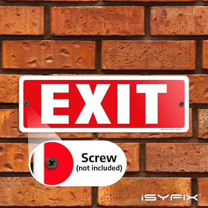 iSYFIX Exit Sign – 6 Pack 12x4 Inch – 100% Rust Free .040 Aluminum Signs - Image 7