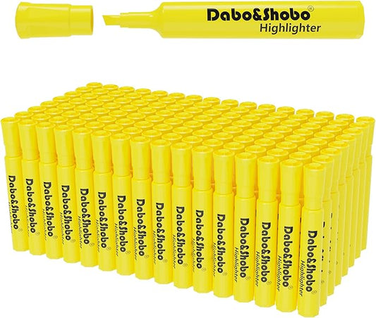 Dabo&Shobo Highlighters 108 Pack, Tank Style Yellow Highlighters, Chisel Tip by DaboShobo