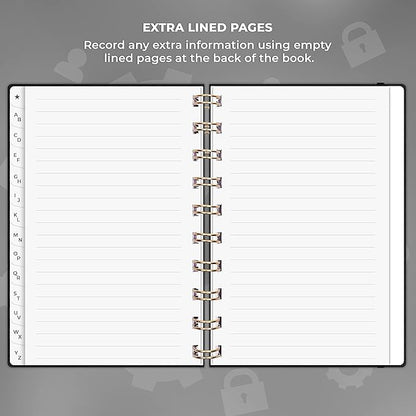 Clever Fox Password Book Spiral – Mini Internet Address & Password Organizer - Image 6