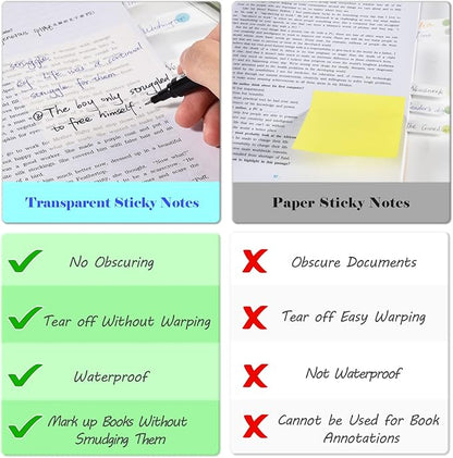 BAYTORY 700 Sheets Transparent Sticky Notes, Self-Adhesive Translucent Writable - Image 7