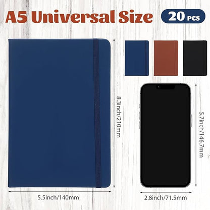 Honoson 20 Pack Lined Journal Notebooks A5 Hardcover Executive Notebook 5.5" x - Image 2
