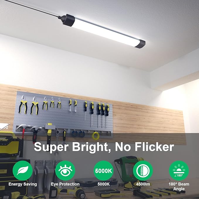 Modlicht Plug in Ceiling Light 4FT 2PCS, Linkable LED Garage Ceiling Light - Image 2