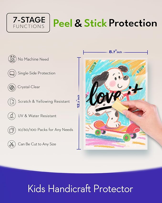 Uinkit 4mil Thicker Self-Adhesive Laminating Sheets, No Heat Needed - Image 2