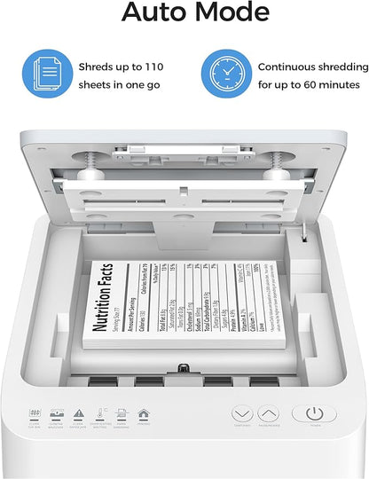 110-Sheet Micro-Cut Paper Shredder Auto Feed Shredders P-4 High Security - Image 2