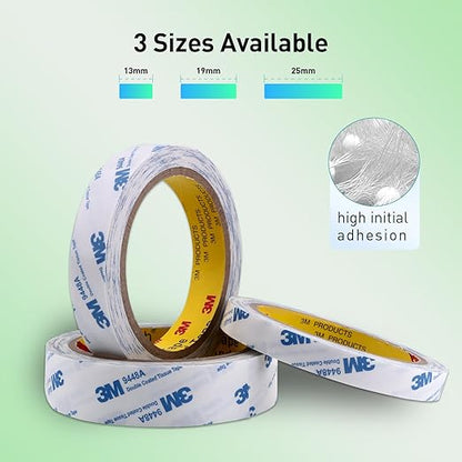Double Sided Tape 9448A 1" x 33Ft Pack of 1 Made of 3M Super Sticky Adhesive - Image 2