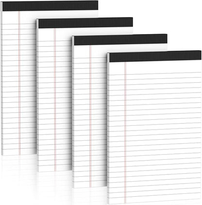 Nichela 5" x 8" Note Pads 4 Pack of Legal Pads 21lb Notepad College Ruled Legal by Nichela