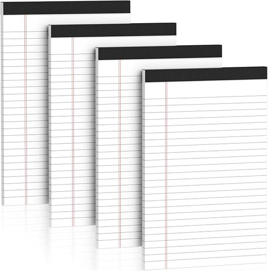 Nichela 5" x 8" Note Pads 4 Pack of Legal Pads 21lb Notepad College Ruled Legal by Nichela