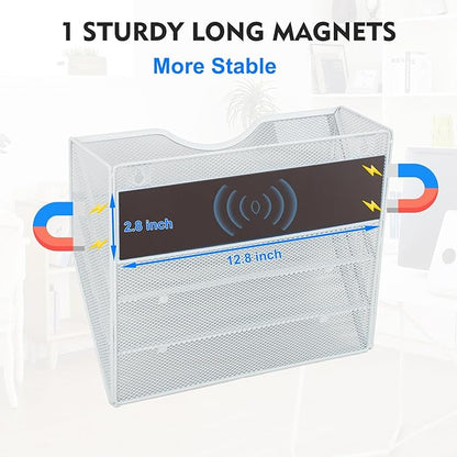 EASEPRES Magnetic 3 Pocket Mesh Hanging Wall File Organizer, Wall Mounted Mail - Image 2