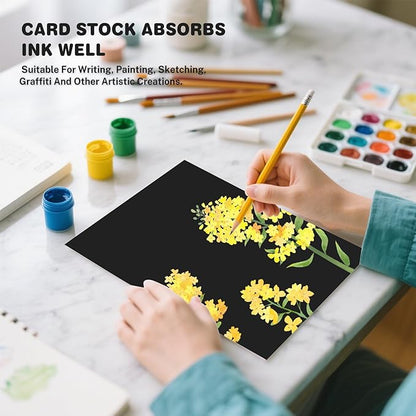 Cardstock 8.5 X 11, 40 Sheets Black Card Stock, 75lb/ 200gsm Copy Paper - Image 6