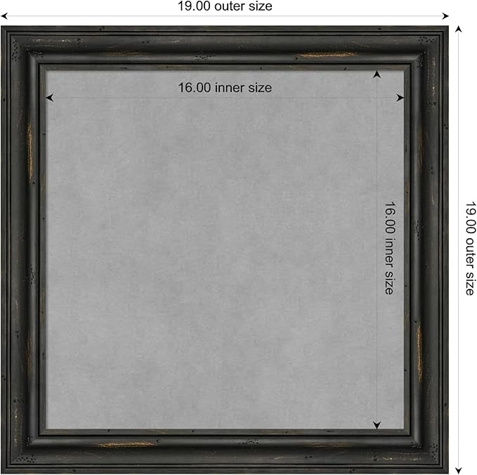 Amanti Art Black Framed Magnetic Board 19x19 Small Vision Board - Image 3