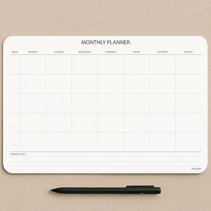 Undated Monthly Planner Notepad, Desk Calendar by CLEVERSIGNS