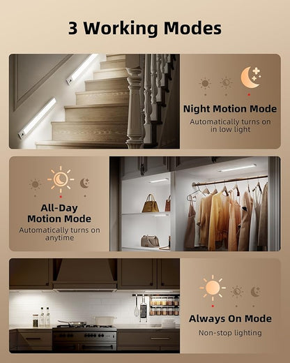 EZVALO 5 Pack Under Cabinet Lighting, 4000mAh Rechargeable Motion Sensor Light - Image 8