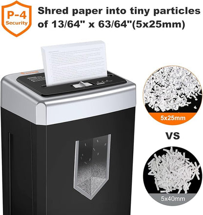 Bonsaii 15-Sheet Office Paper Shredder, 40-Minute Home Office Heavy Duty - Image 4