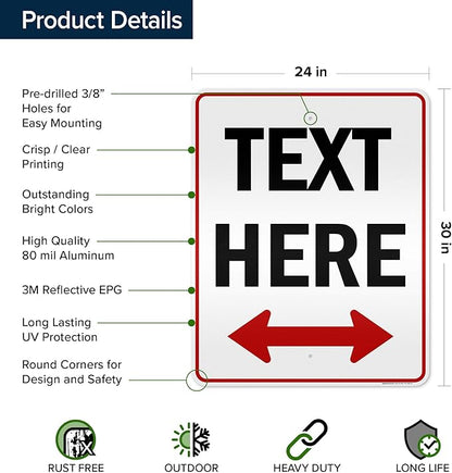 Custom Arrow, Custom Directional Sign, Two Way Arrow, 24x30 Inches, 3M EGP - Image 6