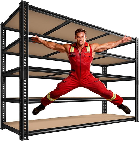 ROOMFAVE 60" W Garage Shelving 72" H Metal Shelving 3500LBS Storage Shelves by RoomFave-organizeyourjoy
