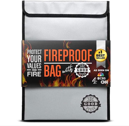 Fireproof Document Bag Legal Size: 15" x 11" Protect Birth Certificates by TheGoodStuff