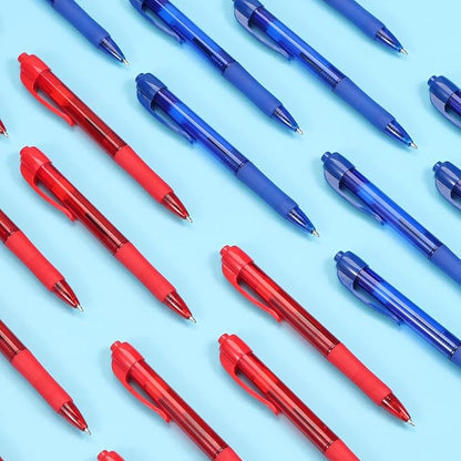 deegtran Pens Bulk, 50 Pack No Bleed Blue & Red Ink Click Pens - Image 5