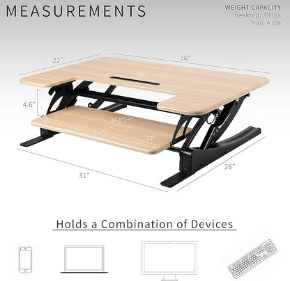 VIVO 36 inch Height Adjustable Stand Up Desk Converter, V Series, Quick Sit to - Image 4