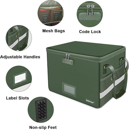 ENGPOW File Box with Lock, Fireproof Document Box with Zipper Lid, Collapsible - Image 4