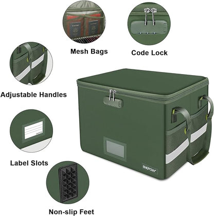 ENGPOW File Box with Lock, Fireproof Document Box with Pockets, Collapsible - Image 4