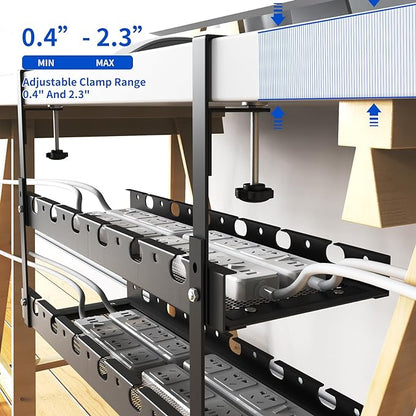 SRJZMLY 31Inch Extendable Under Desk Cable Management Tray Multi-Model Metal - Image 5