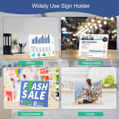 Wbtran Slanted Back Acrylic Sign Holder 6 x 4, Acrylic Stands - Image 4