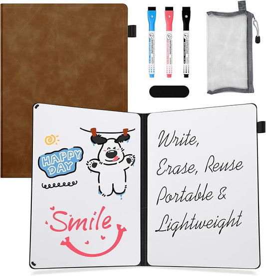 AGM Portable White Board Dry Erase Notebook, Small Travel Dry Erase Board by AGM