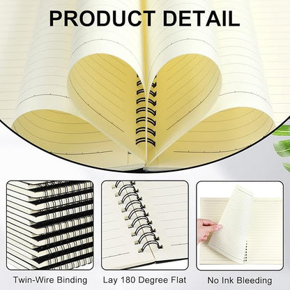 Yahenda 200 Pcs Spiral Notebook Bulk A5 Journal Lined 8.3'' x 5.5'' Writing - Image 4