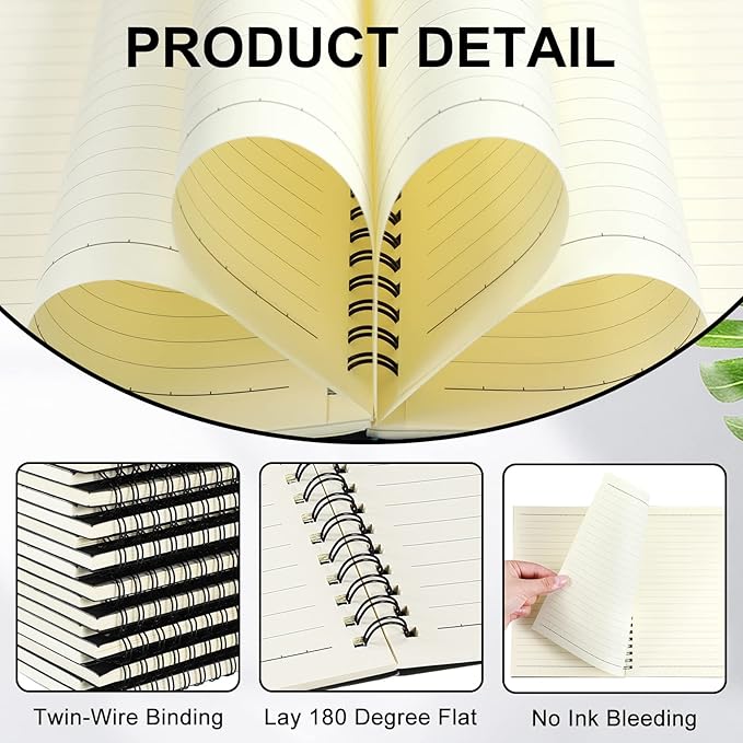 Yahenda 180 Pcs Spiral Notebook Bulk A5 Journal Lined 8.3'' x 5.5'' Writing - Image 4