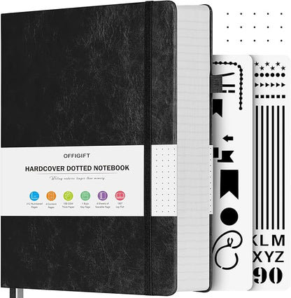 OFFIGIFT Bullet Dotted Journal Notebook, 312 Numbered Pages A5 Hardcover by OFFIGIFT