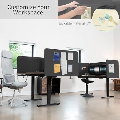VIVO Clamp-on/Screw-on 60 x 24 inch Privacy Panel, Sound Absorbing Cubicle Desk - Image 6