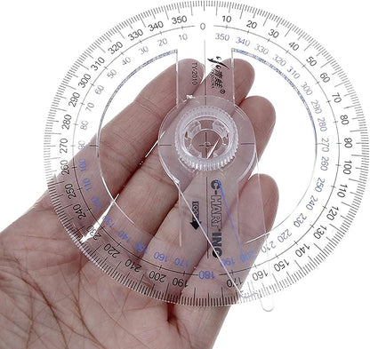360° Protractor Pack of 2 Protactors Plastic Protractor Math Protractors Clear - Image 4