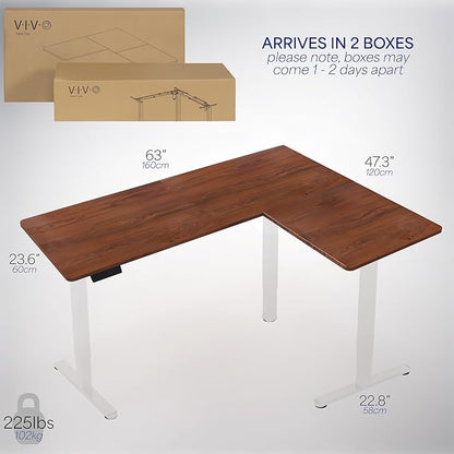 VIVO Electric Corner 63 x 47 inch L-Shaped Standing Desk, Memory Height - Image 6