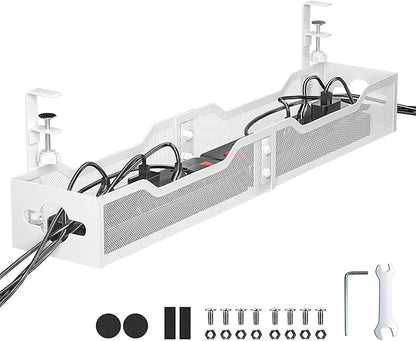 Under Desk Cable Management Tray White, Litwaro Cable Management Under Desk No - Image 8
