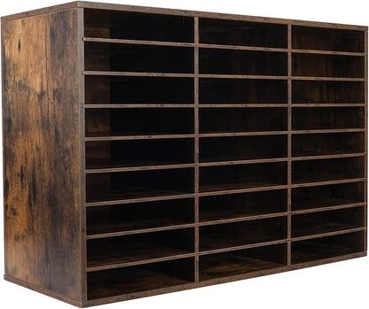 TQVAI Wood Literature Organizer, 27 Slots Hold 13500 Sheets A4 Papers, Wooden by TQVAI