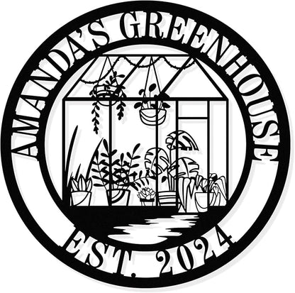 Personalized Garden Greenhouse Metal Name Sign, Customized Metal Sign, Custom by HYTSIGN