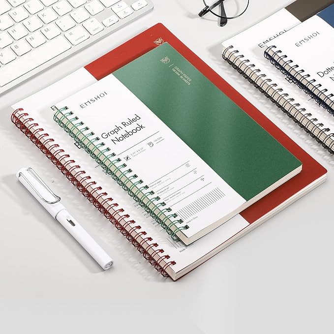 EMSHOI Graph Paper Spiral Notebook 7.48" x 10.15", 2 Pack 320 Pages B5 Large - Image 6