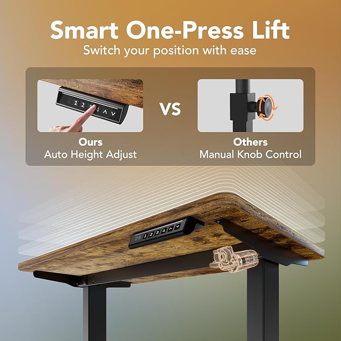 HUANUO Electric Standing Desk, 55 x 24 Inch Height Adjustable Computer Desk - Image 5