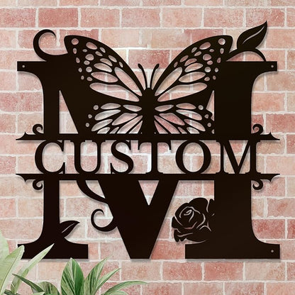 Personalized Custom Letter Name metal Signs, Custom Black Letter Monogram Wall - Image 4