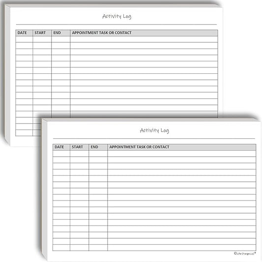 Activity Log Notepads Pad Planners to List a Task, Action or Contact. A by LifeCharge