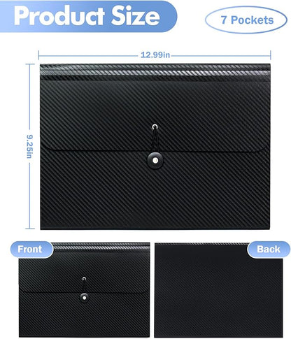 Cesil Black 7-Pocket Expanding File Folder, Polypropylene - Image 2