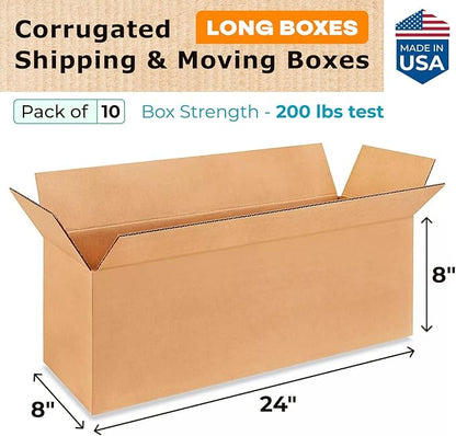 Long Moving & Shipping Boxes 24x8x8 inches - Image 2