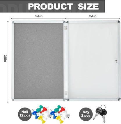 Geetery 36 x 24 Inch Enclosed Bulletin Board - Image 2