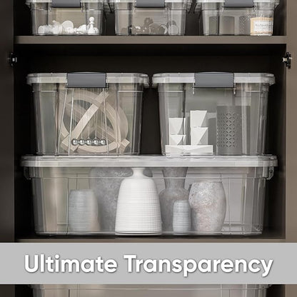 Superio Storage Bins with Lids- 2 Pack, 6.6 Qt Clear Boxes - Image 6