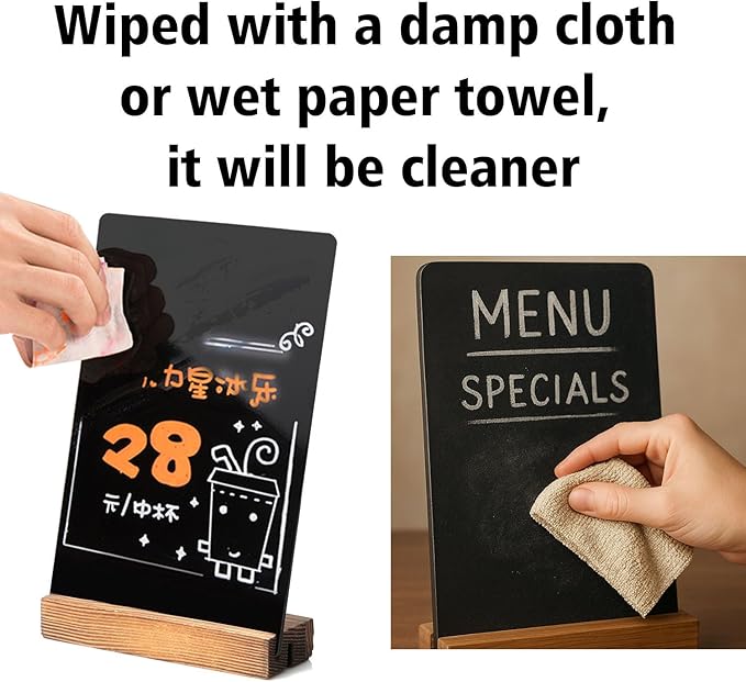JDEA Desk Chalkboard Wood Sign Double-Sided Chalkboard - Image 6