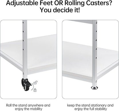 Fannova White Printer Stand, 23.6 x18.9 x 30 Inches Big Size Printer Table - Image 9